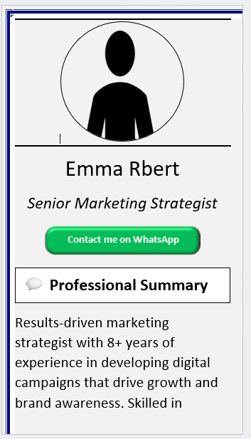 Gray with Two Margin Lines CV Template (Mobile + Desktop Versions) mobile version