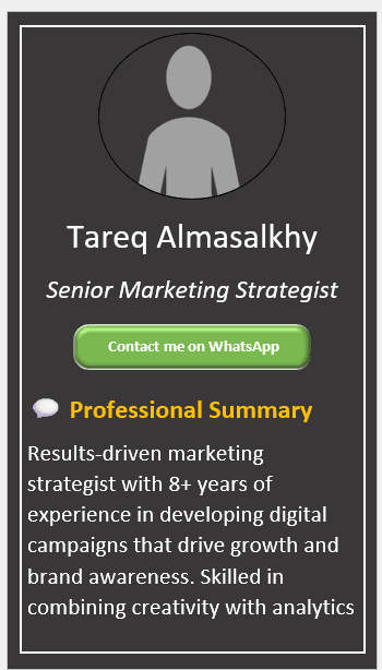 Light Black with White Margin Line CV Template (Mobile + Desktop Versions) mobile version