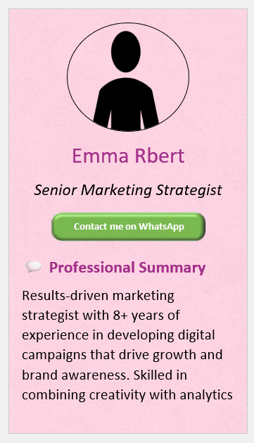 Marble Rose Background CV Template (Mobile + Desktop Versions) mobile version