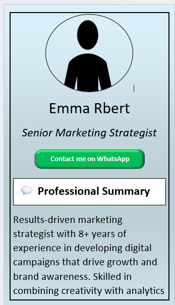 Blue Gradient CV Template (Mobile + Desktop Versions) mobile version