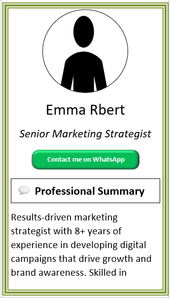 Normal With Green Margin CV Template (Mobile + Desktop Versions) mobile version