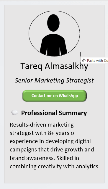 Simple Gray CV Template (Mobile + Desktop Versions) mobile version