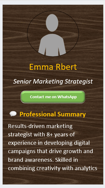 Woody Background CV Template (Mobile + Desktop Versions) mobile version