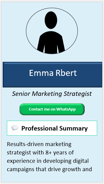 Bottoms White & Blue Banner CV Template (Mobile + Desktop Versions) mobile version