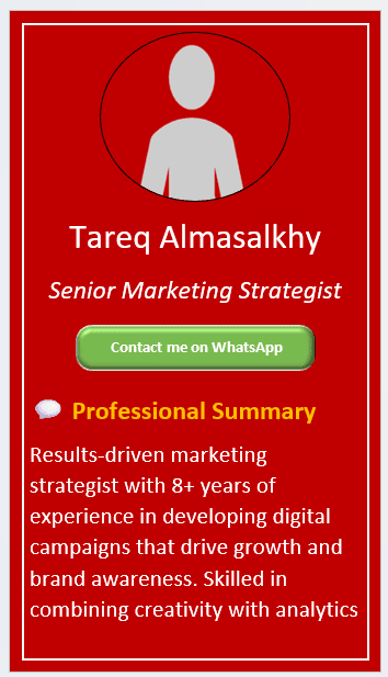 Dark Red With Margin Line CV Template (Mobile + Desktop Versions) mobile version