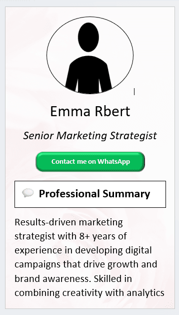 Flowers Background CV Template (Mobile + Desktop Versions mobile version